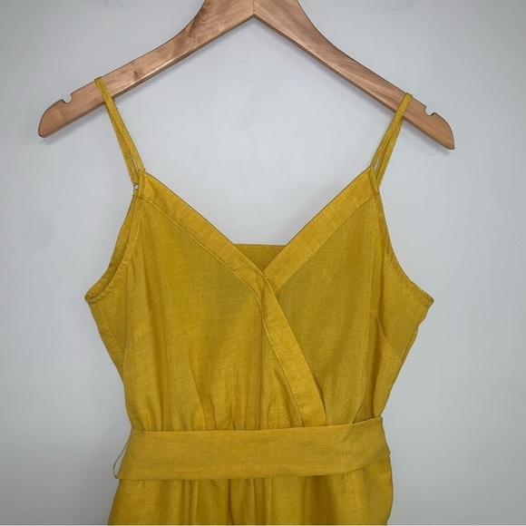 Flying Tomato‎ Jumpsuit Women's Size Small Mustard Yellow Wide Leg Sleeveless - Picture 2 of 7
